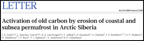 Paper - Activation of old carbon by erosion of coastal and subsea permafrost in Arctic Siberia