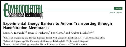 Paper - Experimental energy barriers to anions transporting through nanofiltration
membranes